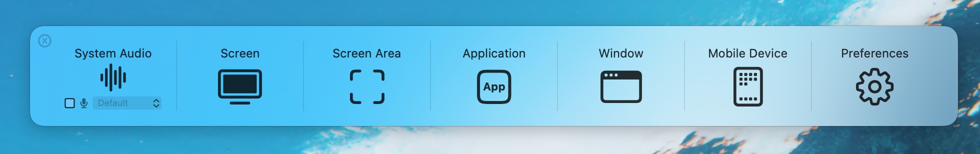 QuickRecorder Startup screen
