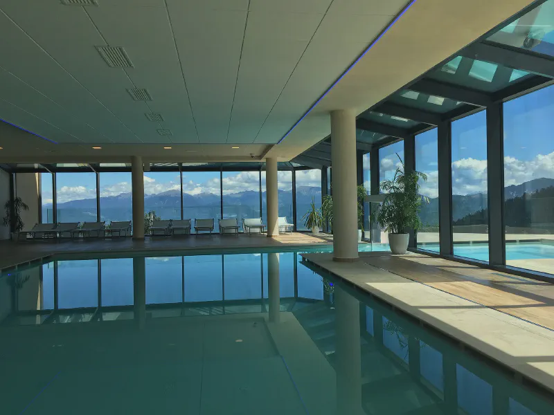 Alpine Serenity: Reflections by the Pool